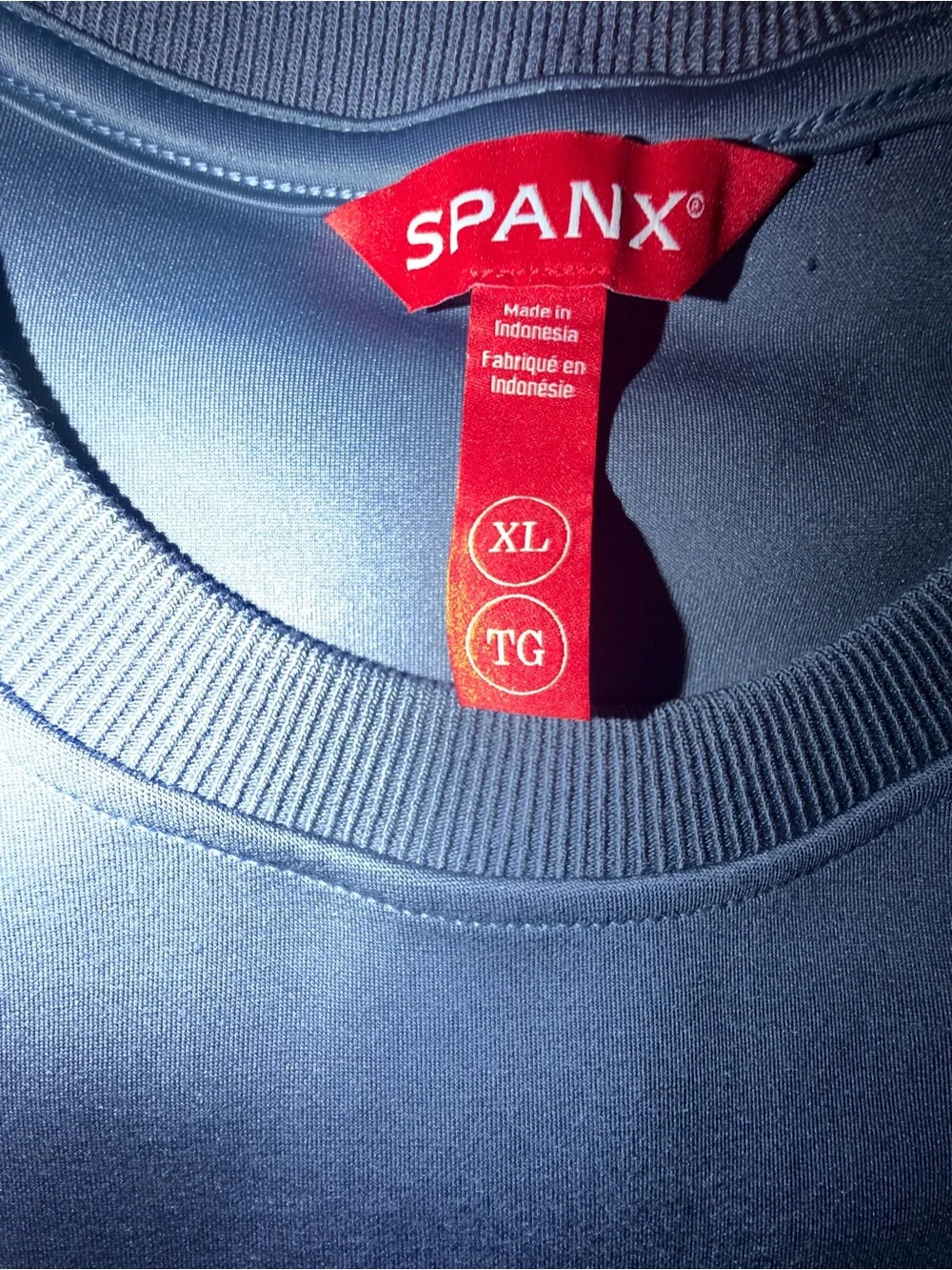 Spanx Air Essentials Luxe Blue Crewneck Sweatshirt, Size XL - Picture 4 of 6